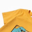 Футболка для мальчика "Дино Hey what up", цвет тёмно-жёлтый, рост 98-104 см 9921464