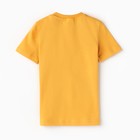 Футболка для мальчика "Дино Hey what up", цвет тёмно-жёлтый, рост 98-104 см 9921464