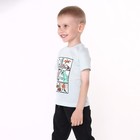 Футболка для мальчика "Динозавры BOOM!! ROO ARR!", цвет светло-голубой, рост 104-110 см - фото 24702279