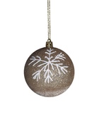 Ёлочные игрушки «Снежок», шары новогодние, d=8 см, набор 2 шт., бело-золотой 9510223