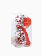 Ёлочные игрушки «Фиеста», шары новогодние, d=8 см, набор 2 шт., звёзды, красный 9510238