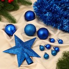 Набор украшений пластик 54 шт "Звёздное небо" мишура 2,5 см, синий - фото 18914800