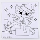 Магнит - раскраска на новый год «Дракоша» , 10 х 10 см - фото 24386901