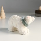 Сувенир керамика "Белый медведь в зелёном шарфе" 16,5х7,5х10 см - Фото 2