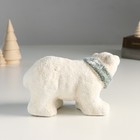Сувенир керамика "Белый медведь в зелёном шарфе" 16,5х7,5х10 см - Фото 3