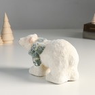 Сувенир керамика "Белый медведь в зелёном шарфе" 16,5х7,5х10 см - Фото 4