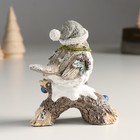Фигурка полистоун «Новогодний воробышек в колпаке на коряге с ягодками», 5.5×11×11.5 см - Фото 3