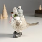 Фигурка полистоун «Воробышек в шапке-ушанке с новогодним шариком», 8.5×13×13 см - Фото 4