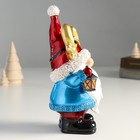 Сувенир полистоун "Дед Мороз в колпаке с рожками, с фонариком" 10х8х21,5 см - Фото 2