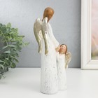 Сувенир полистоун "Ангелочки - мама и дочка" беж 6,7х9х20,3 см - фото 24427911