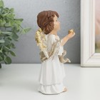 Сувенир полистоун "Ангел в белом платье, с золотыми яблоками" золотые крылья 7х8х14 см - Фото 2