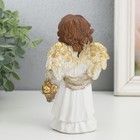 Сувенир полистоун "Ангел в белом платье, с золотыми яблоками" золотые крылья 7х8х14 см - Фото 3