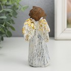 Сувенир полистоун "Ангелочек в платье" золотые крылья 6х5,2х11,3 см - Фото 3