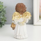 Сувенир полистоун "Ангел в бежевом платье, с золотыми яблоками" золотые крылья 7х7,5х14,5 см   94915 - Фото 3