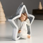 Фигурка-подвеска «Ангелочек на звёздочке», ёлочная игрушка, серебристые крылья, 4.5×11×11 см - Фото 2