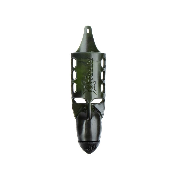 Груз-кормушка пластиковая X-FEEDER PL CAMO BULLET FLYING-2 M, цвет камо, 40 г, 32 мл - Фото 1