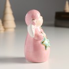 Сувенир керамика "Девочка-ангел с хвостиками, розовое платье, с звёздочкой" 9,3х6,6х4,7 см - фото 10936914