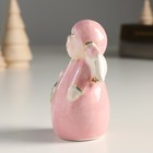 Сувенир керамика "Девочка-ангел с хвостиками, розовое платье, с звёздочкой" 9,3х6,6х4,7 см - фото 10936916