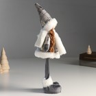 Интерьерная кукла текстильная «Ангелочек в серебристом платье с мехом», 16×7×40 см - Фото 2