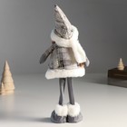 Интерьерная кукла текстильная «Ангелочек в серебристом платье с мехом», 16×7×40 см - фото 49961543