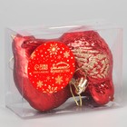 Ёлочные игрушки 2 шт. «Зимнее волшебство. Пташка» пластик, 7×10 см, красный - Фото 2