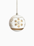 Ёлочные игрушки «Праздничные узоры», шары новогодние, d=10 см, набор 4 шт., грани, золотисто-белый - фото 7488834