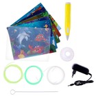 3D ручка с блоком питания, PCL пластик светиться в темноте, жёлтая - Фото 4