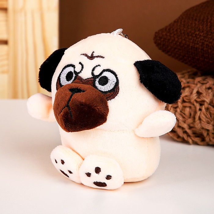 Мягкая игрушка «Мопс», на брелоке, 10 см 9672522