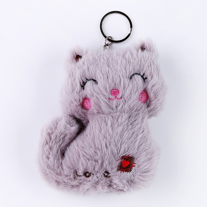 Мягкая игрушка «Кошечка Love», на брелоке, 12 см, цвета МИКС - Фото 1