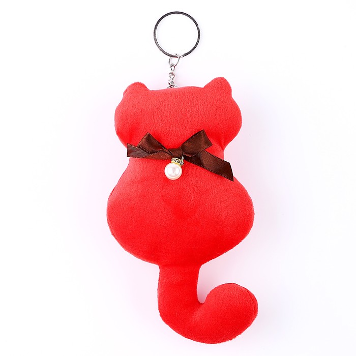 Мягкая игрушка «Кот с бантиком», на брелоке, 16 см, цвета МИКС - Фото 1