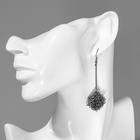 Серьги висячие «Квадрат» объёмный, цвет серый, 7,5 см - Фото 3