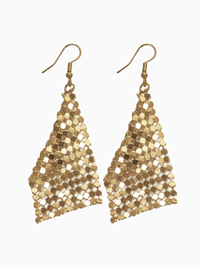 Серьги висячие «Ромб» диско, цвет золото, 7.5 см - Фото 1