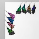 Серьги висячие «Ромб» диско, цвет бензиновый в серебре, 7,5 см - Фото 2