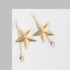 Серьги висячие «Звезда» с цепочками, цвет золото, 8 см - Фото 4