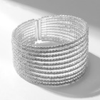 Браслет со стразами «Лёд» роскошь, 10 рядов, цвет белый в серебре - фото 30057772