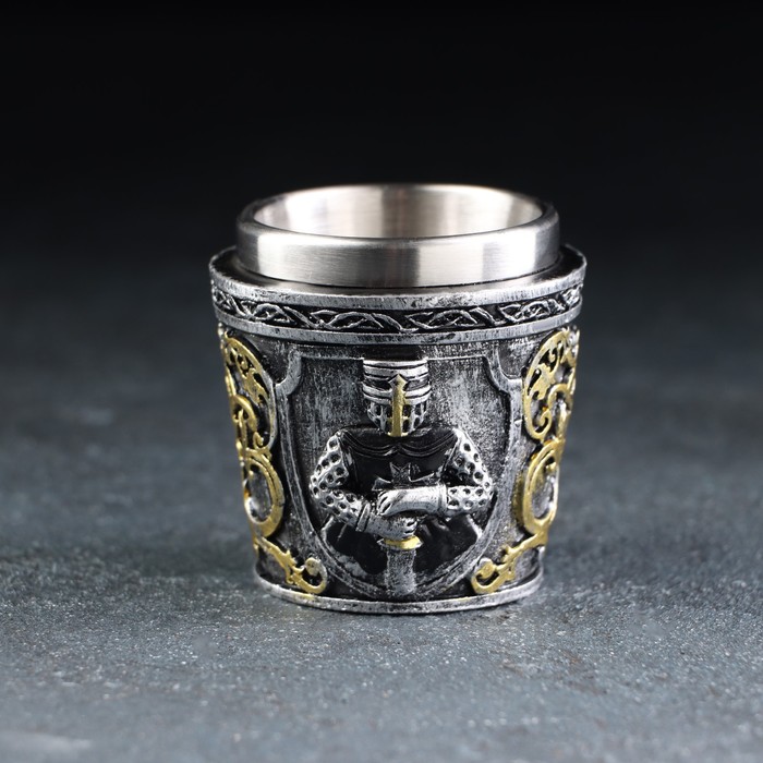 Стопка в стиле средневековья «Рыцарь», 60 мл, 6.3×6.3 см, нержавеющая сталь - Фото 1