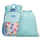 Рюкзак молодежный 35,5 х 25 х 12 см, эргономичная спинка, + мешок, TORBER CLASS X Mini, зелёный T1801-23-Grn - фото 319961149