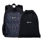 Рюкзак молодежный 35,5 х 25 х 12 см, эргономичная спинка, + мешок, TORBER CLASS X Mini, чёрный/серый T1801-23-Bl-G - Фото 1