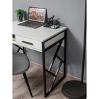 Стол письменный Frame New, 800×510×760 мм, ЛДСП, цвет белое тиснение / чёрный металл - Фото 5