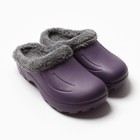 Галоши-сабо женские утепленные «Монтана» цвет баклажан, размер 36 - Фото 1