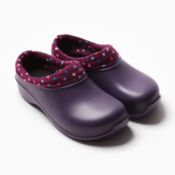 Галоши женские утепленные «Коро с отворотом», размер 41, фиолетовые - Фото 1