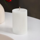Свеча-цилиндр с гранями, 5х7,5 см, белая, 6 ч - Фото 2