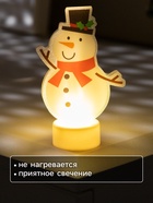 Световая картинка на подставке «Снеговик», 11 см, 1 LED, от батареек, свечение тёплое белое - Фото 3