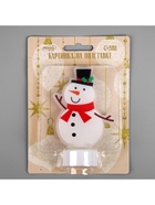 Световая картинка на подставке «Снеговик», 11 см, 1 LED, от батареек, свечение тёплое белое - Фото 7