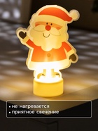 Световая картинка на подставке «Дед Мороз», 11 см, 1 LED, от батареек, свечение тёплое белое - Фото 3
