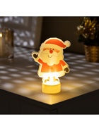 Световая картинка на подставке «Дед Мороз», 11 см, 1 LED, от батареек, свечение тёплое белое - Фото 4