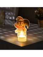 Световая картинка на подставке «Белочка», 11 см, 1 LED, от батареек, свечение тёплое белое - Фото 4