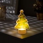 Световая картинка на подставке «Ёлочка», 11 см, 1 LED, от батареек, свечение тёплое белое - Фото 1