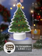 Световая картинка на подставке «Ёлочка», 11 см, 1 LED, от батареек, свечение тёплое белое - Фото 2