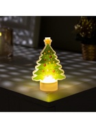 Световая картинка на подставке «Ёлочка», 11 см, 1 LED, от батареек, свечение тёплое белое - Фото 4